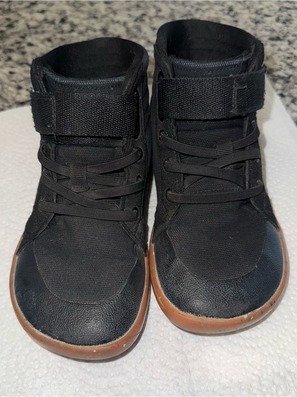 Whitin Barefoot Black High-Top Sneakers with wide toe box